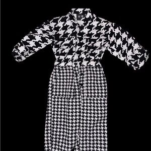 Kids Black and White Houndstooth One Piece